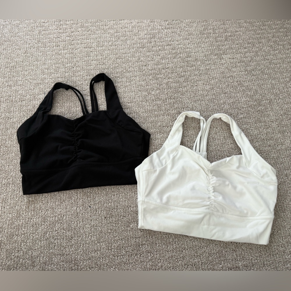 BuffBunny Black and White Bloom Sports Bra Set